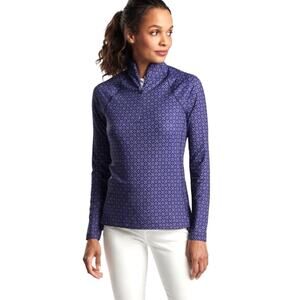Peter Millar Geo Raglan Sleeve Perth Quarter Zip Pullover Navy Women’s XL Golf